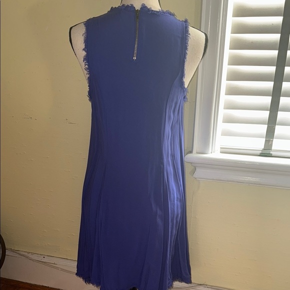 Blue Raw Hem Swing Mini Dress - Picture 7 of 7